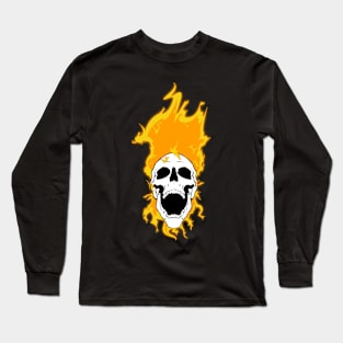 Flaming Skull Long Sleeve T-Shirt